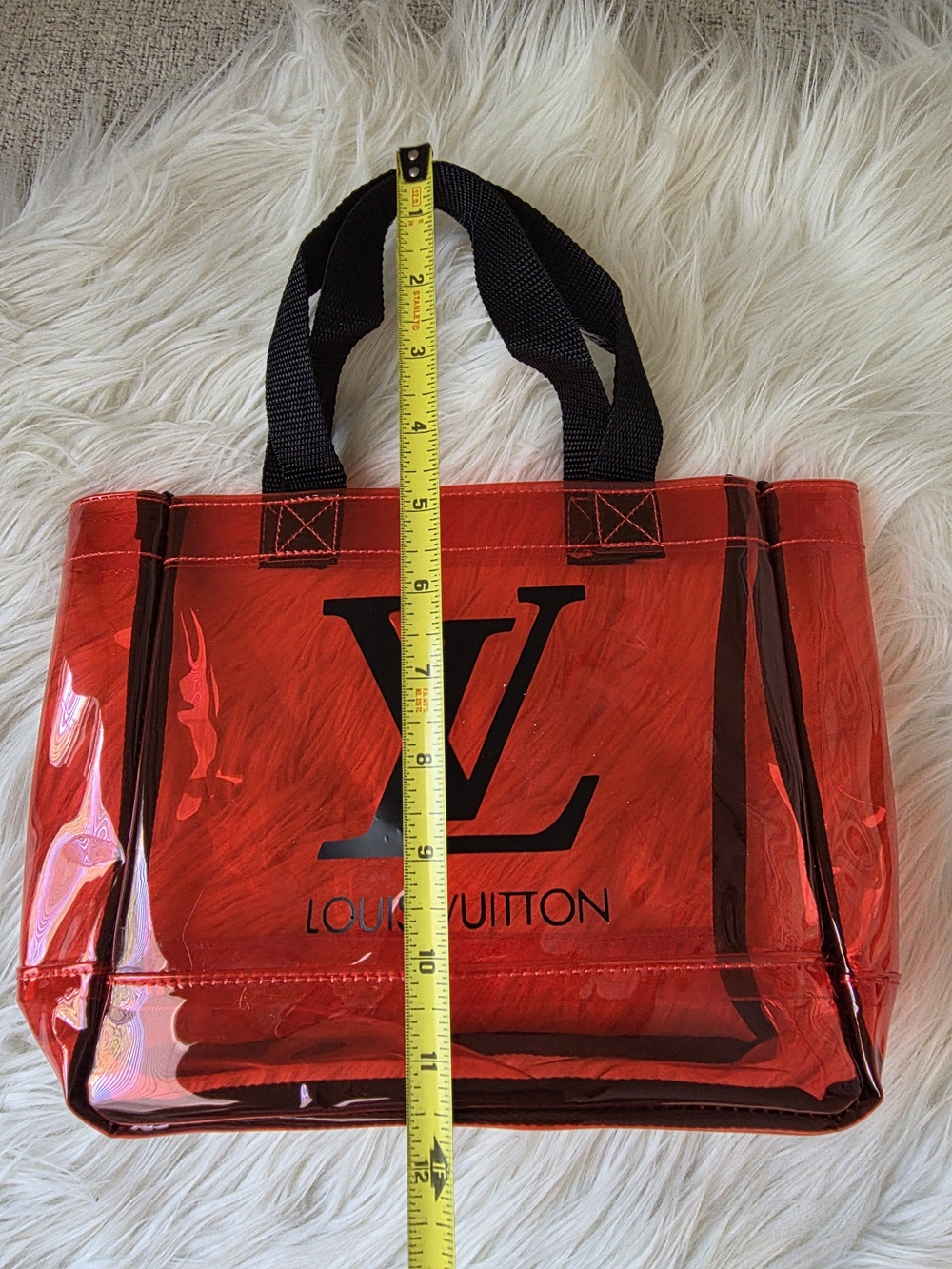 Red Transparent Tote Bag - Picture 8 of 11
